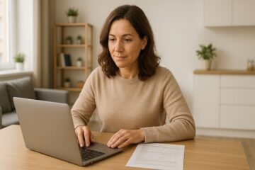 Lavoratrice single che verifica i risparmi domestici grazie al Bonus 2025.